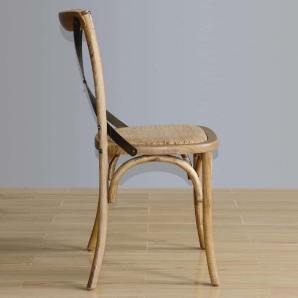 Bolero Natural Bentwood Chairs with Metal Cross Backrest (Pack of 2) - Image 5