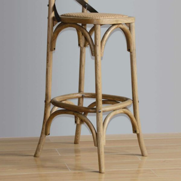 Bolero Wooden Barstool with Backrest - Image 5