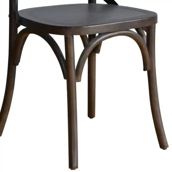 Bolero Wooden Dining Chair with Metal Cross Backrest Walnut Finish (Pack of 2) - Image 7
