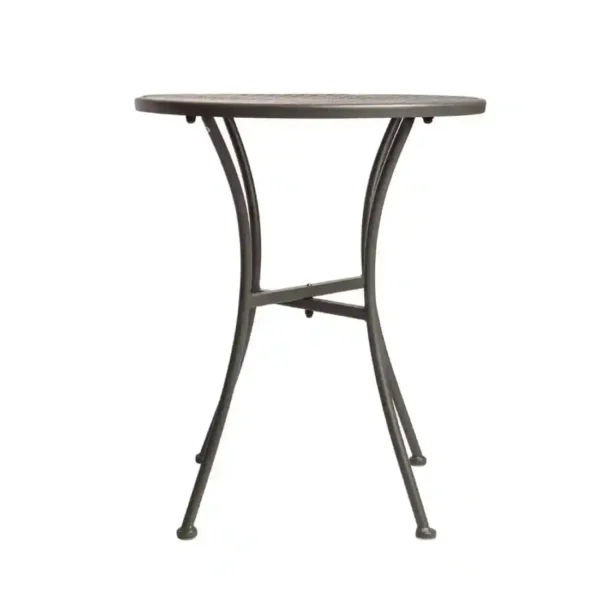 Bolero Round Steel Patterned Bistro Table Grey 600mm - Image 3