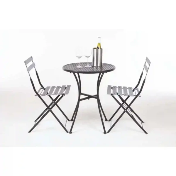 Bolero Black Steel Patterned Round Bistro Table Black 600mm - Image 4