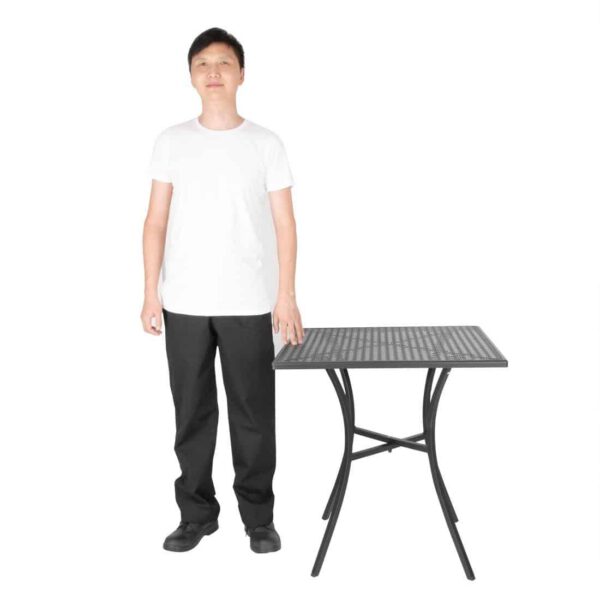 Bolero Black Steel Patterned Square Bistro Table 700mm - Image 6