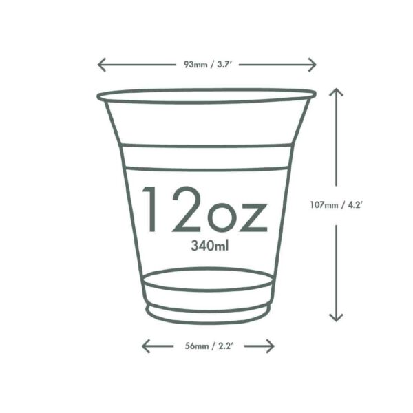 Vegware Compostable PLA Cold Cups 340ml / 12oz (Pack of 1000) - Image 4