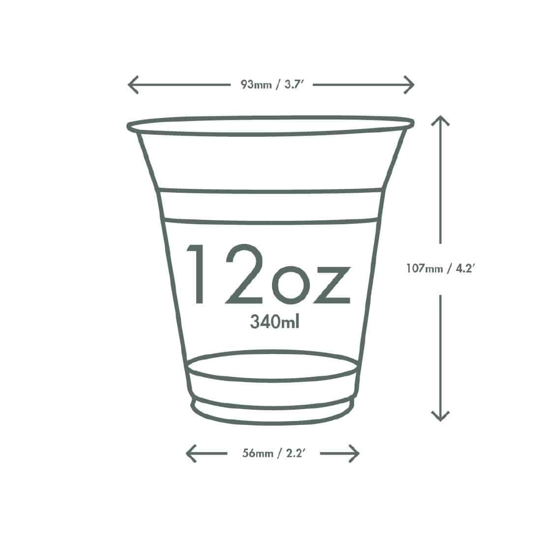 Vegware Compostable PLA Cold Cups 340ml / 12oz (Pack of 1000) - Image 5