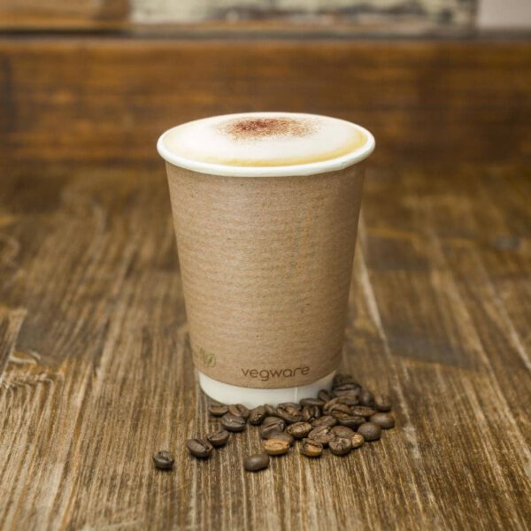 Vegware Compostable Coffee Cups Double Wall 340ml / 12oz (Pack of 500) - Image 5