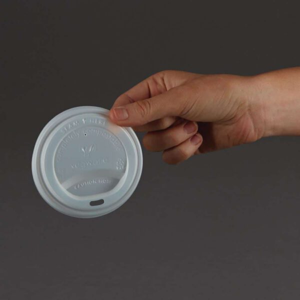 Vegware Compostable Coffee Cup Lids 340ml / 12oz and 455ml / 16oz (Pack of 1000) - Image 3