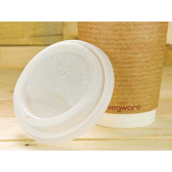 Vegware Compostable Coffee Cup Lids 340ml / 12oz and 455ml / 16oz (Pack of 1000) - Image 6