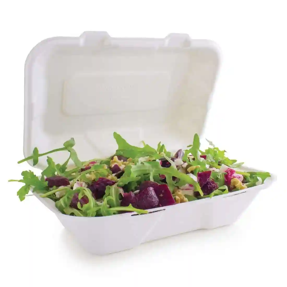 Vegware Compostable Bagasse Clamshell Hinged Meal Boxes 228mm - Image 2