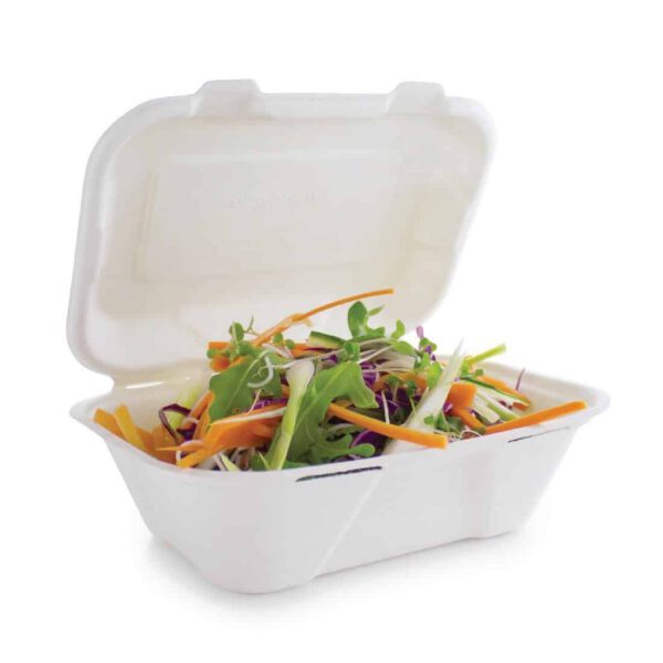 Vegware Compostable Bagasse Clamshell Hinged Meal Boxes 228mm - Image 8