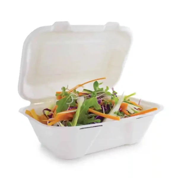 Vegware Compostable Bagasse Clamshell Hinged Meal Boxes 228mm - Image 8
