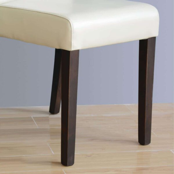 Bolero Faux Leather Dining Chairs Cream (Pack of 2) - Image 3