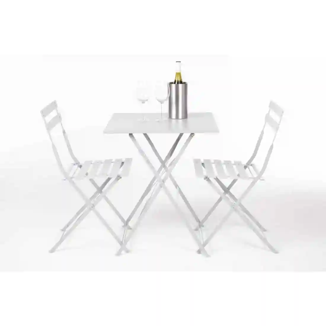 Bolero Perth Grey Pavement Style Steel Folding Chairs (Pack of 2) - Image 7
