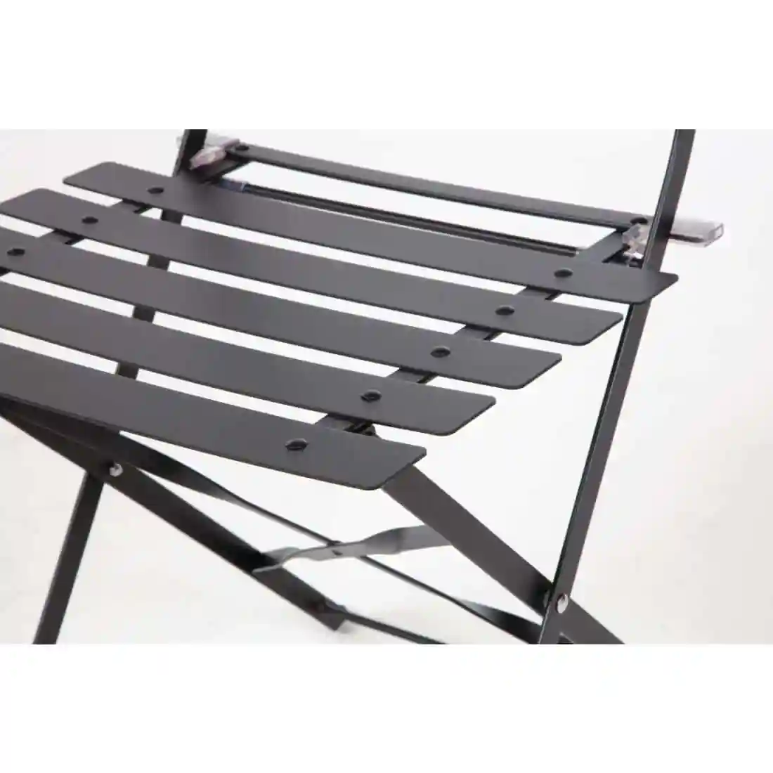 Bolero Perth Black Pavement Style Steel Folding Chairs (Pack of 2) - Image 4