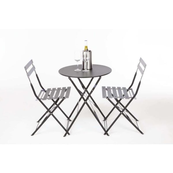 Bolero Perth Black Pavement Style Steel Folding Chairs (Pack of 2) - Image 9