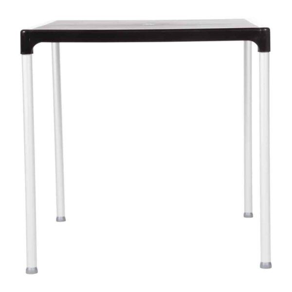 Black Square Table with Aluminium Legs 750mm - Image 4