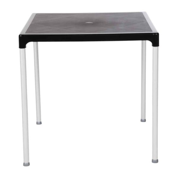 Black Square Table with Aluminium Legs 750mm - Image 5