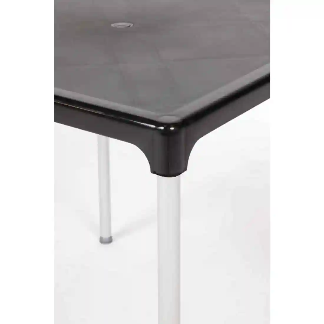 Black Square Table with Aluminium Legs 750mm - Image 6