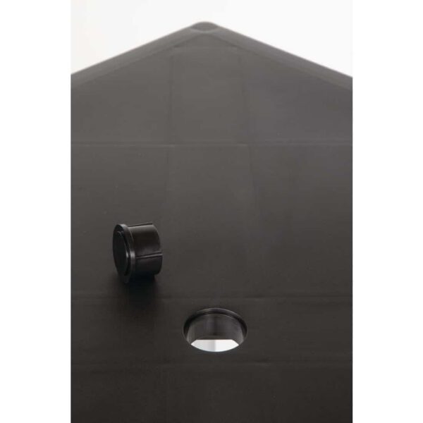 Black Square Table with Aluminium Legs 750mm - Image 9