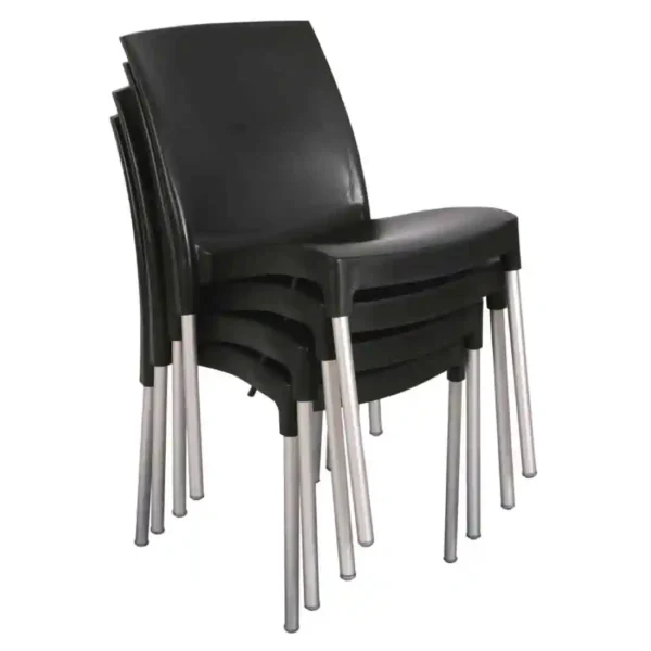 Stacking Bistro Side Chairs Black (Pack of 4) - Image 7