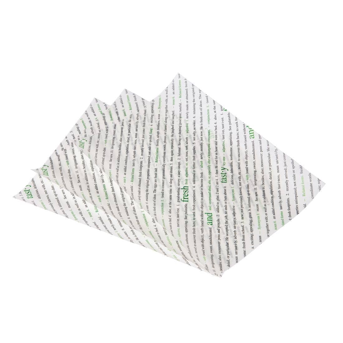 Greaseproof Paper Sheets Fresh and Tasty Print 255 x 203mm (Pack of 500) - Image 5