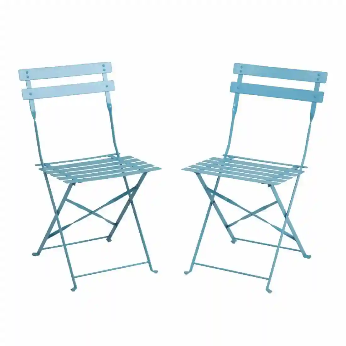 Bolero Perth Blue Pavement Style Steel Folding Chairs (Pack of 2) - Image 2