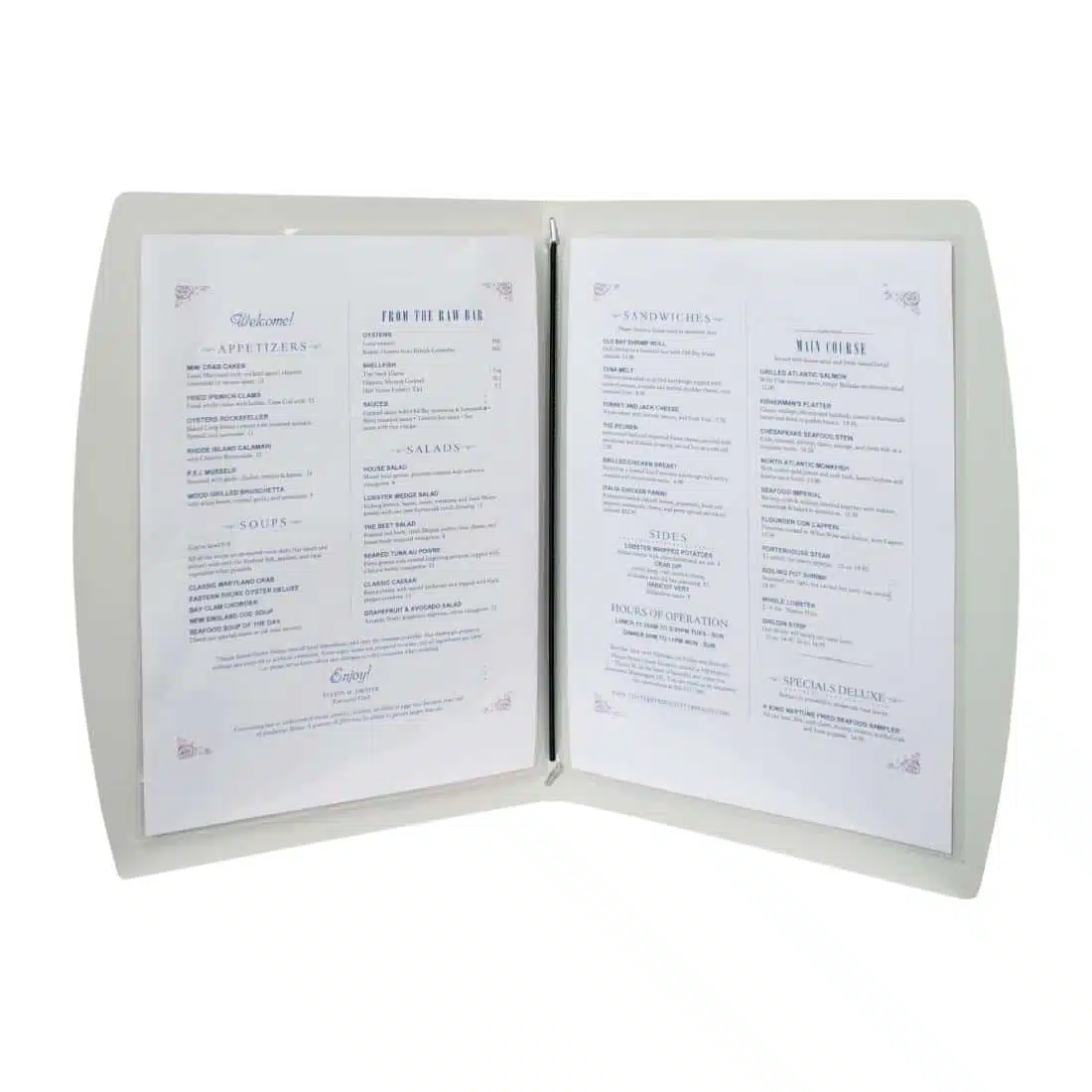 Securit Rio Menu Cover Silver A4