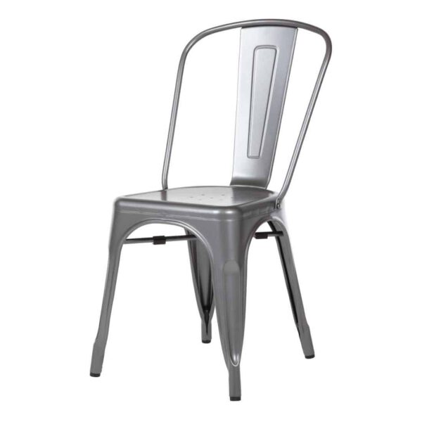 Bolero Bistro Steel Side Chairs Gun Metal Grey (Pack of 4) - Image 2