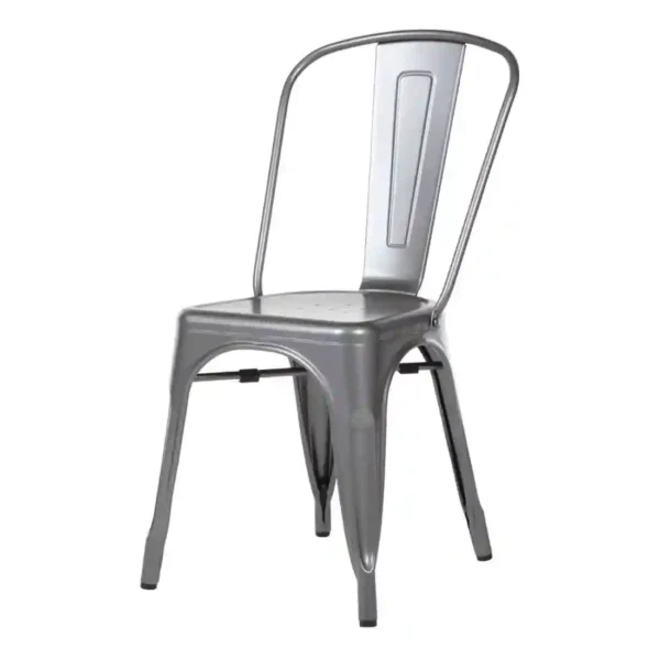 Bolero Bistro Steel Side Chairs Gun Metal Grey (Pack of 4) - Image 2