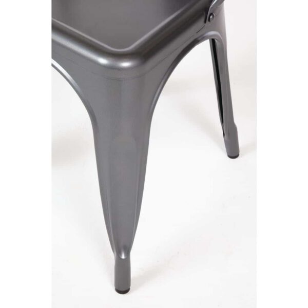 Bolero Bistro Steel Side Chairs Gun Metal Grey (Pack of 4) - Image 5