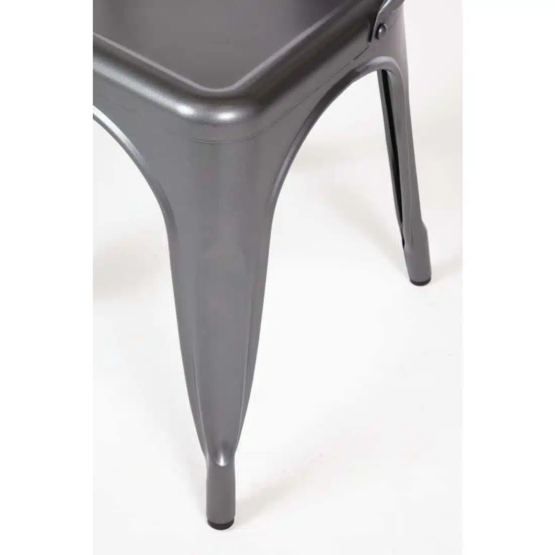 Bolero Bistro Steel Side Chairs Gun Metal Grey (Pack of 4) - Image 5