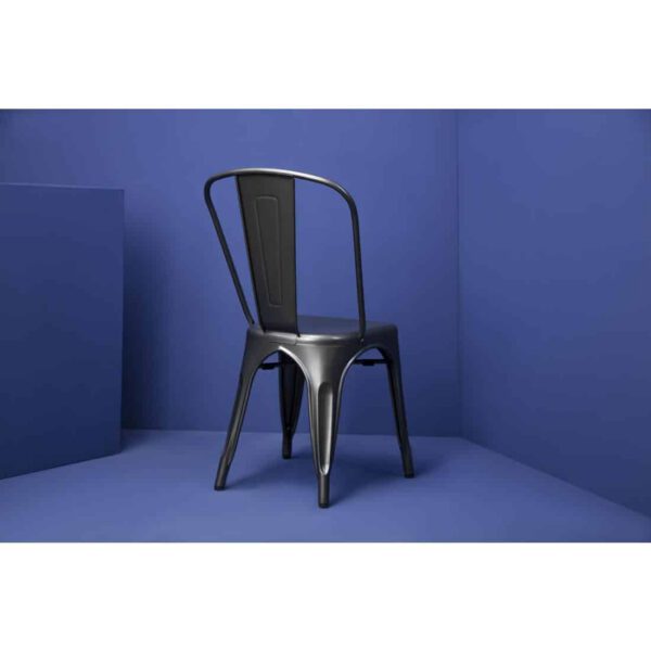 Bolero Bistro Steel Side Chairs Gun Metal Grey (Pack of 4) - Image 9