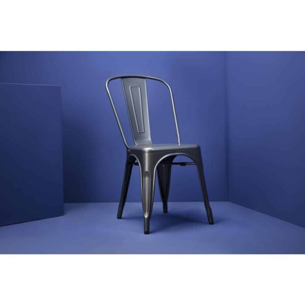 Bolero Bistro Steel Side Chairs Gun Metal Grey (Pack of 4) - Image 10