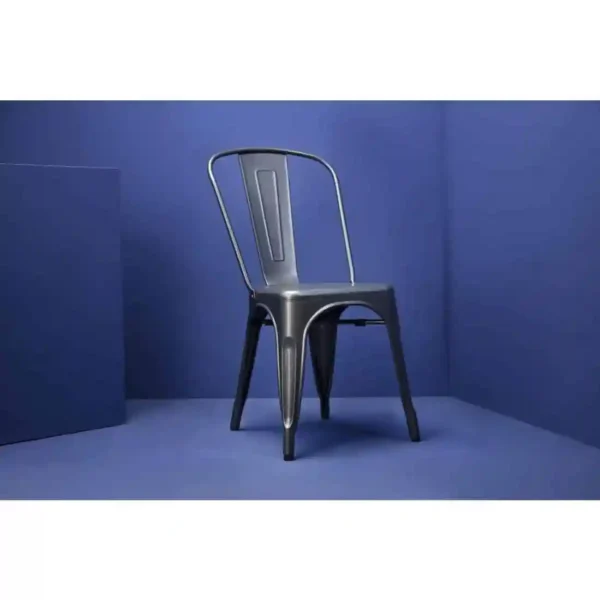 Bolero Bistro Steel Side Chairs Gun Metal Grey (Pack of 4) - Image 10
