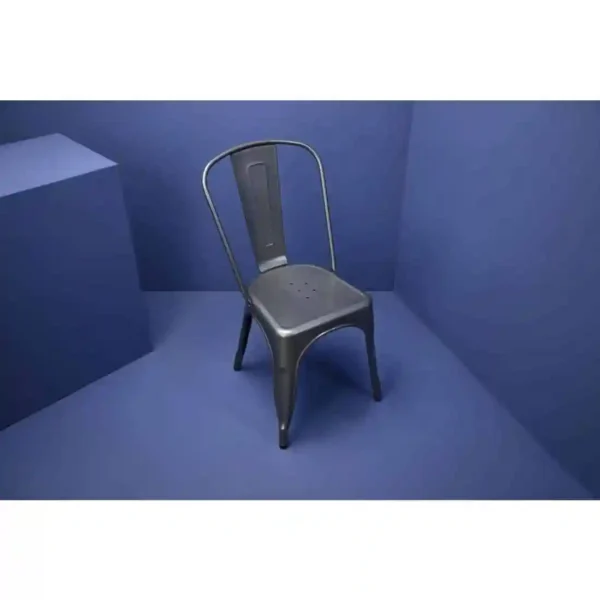 Bolero Bistro Steel Side Chairs Gun Metal Grey (Pack of 4) - Image 11
