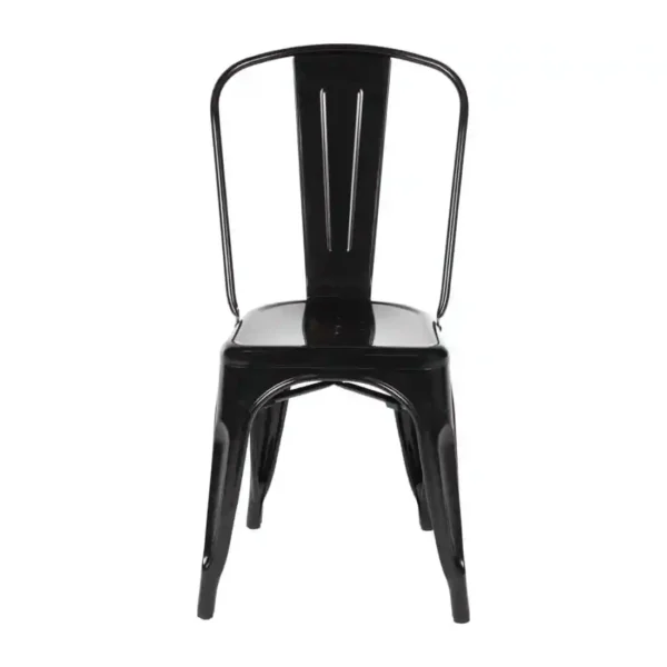 Bolero Bistro Steel Side Chairs Black (Pack of 4) - Image 1