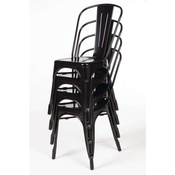 Bolero Bistro Steel Side Chairs Black (Pack of 4) - Image 8