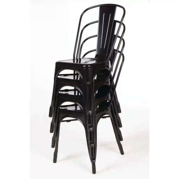 Bolero Bistro Steel Side Chairs Black (Pack of 4) - Image 8