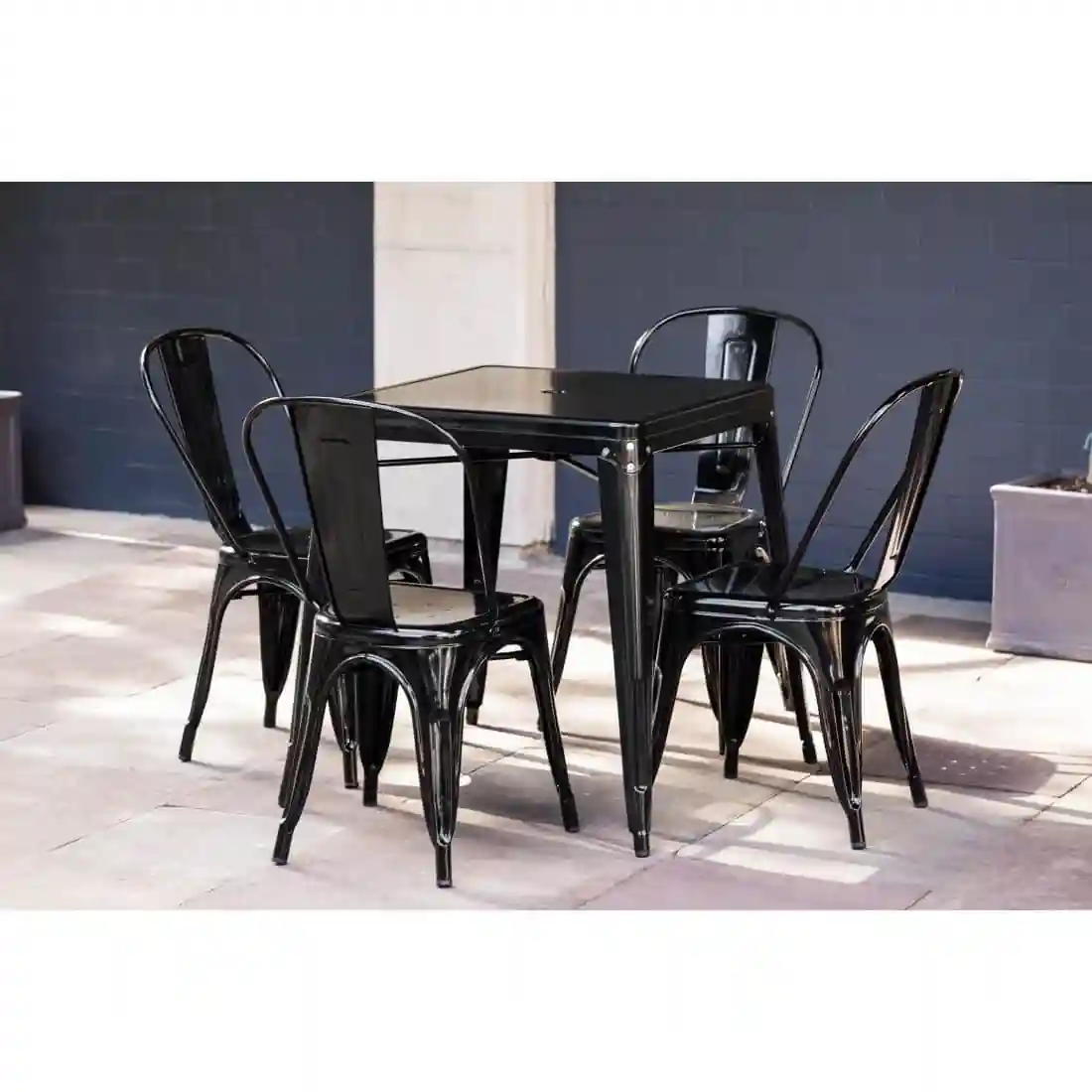 Bolero Bistro Steel Side Chairs Black (Pack of 4) - Image 13