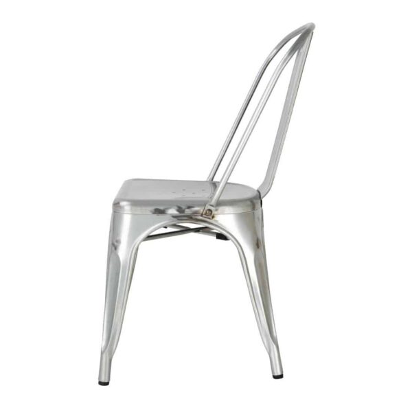 Bolero Bistro Galvanised Steel Side Chairs (Pack of 4) - Image 2