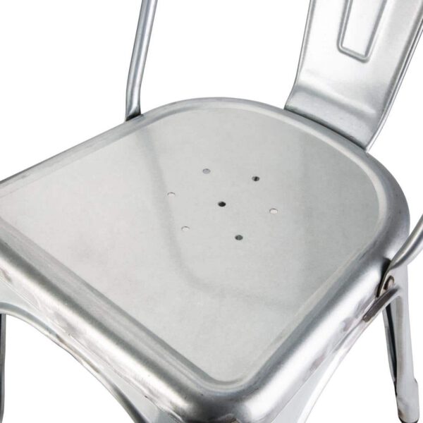 Bolero Bistro Galvanised Steel Side Chairs (Pack of 4) - Image 6