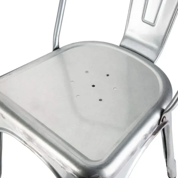 Bolero Bistro Galvanised Steel Side Chairs (Pack of 4) - Image 6