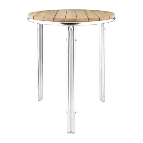 Bolero Round Ash and Aluminium Table 600mm - Image 1