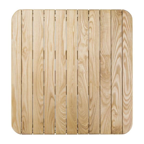 Bolero Square Ash and Aluminium Table 700mm - Image 2
