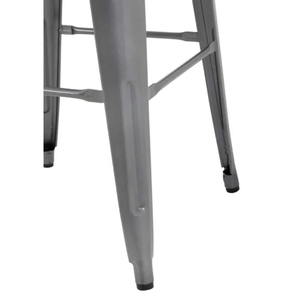 Bolero Bistro High Stools with Wooden Seat Pad Gun Metal (Pack of 4) - Image 5
