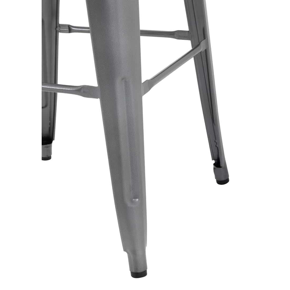 Bolero Bistro High Stools with Wooden Seat Pad Gun Metal (Pack of 4) - Image 6