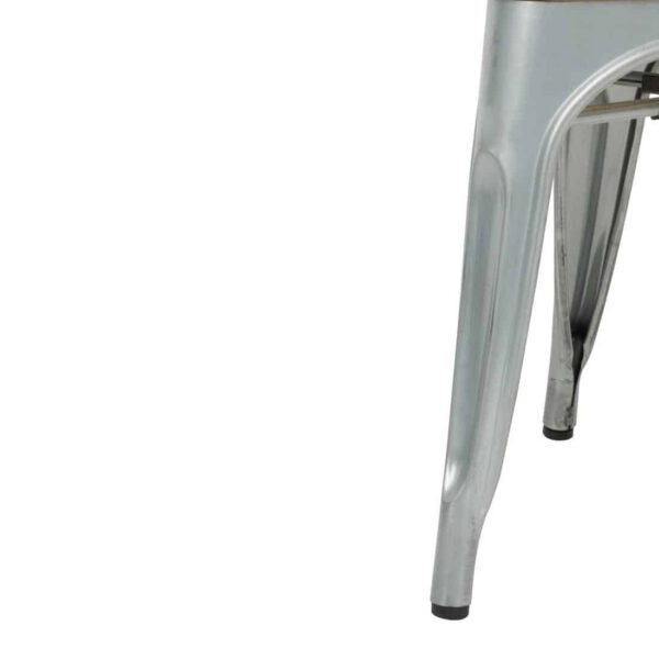 Bolero Bistro Side Chairs with Wooden Seat Pad Galvanised Steel (Pack of 4) - Image 5