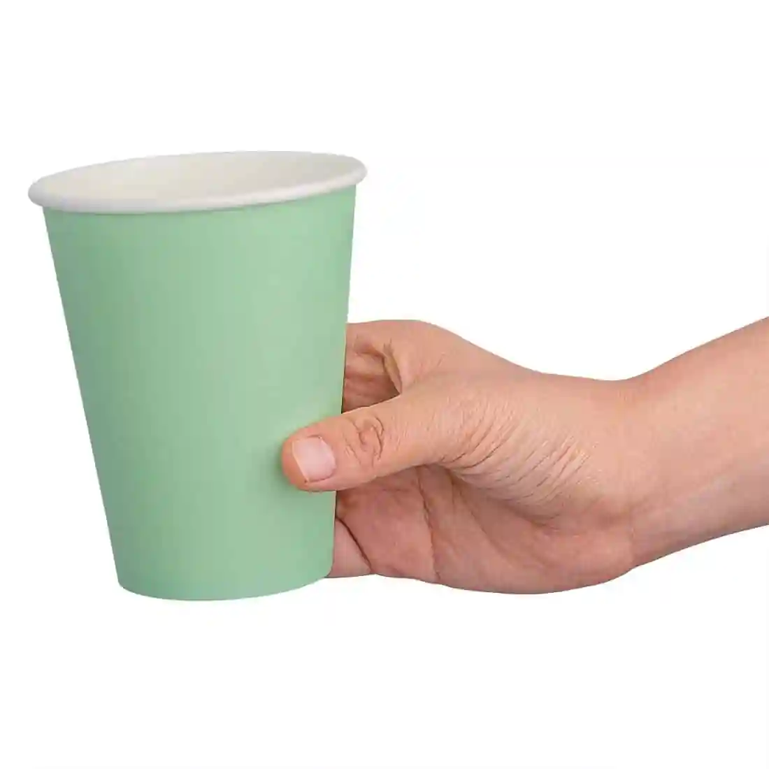 Fiesta Recyclable Single Wall Takeaway Coffee Cups Turquoise 340ml / 12oz (Pack of 1000) - Image 3