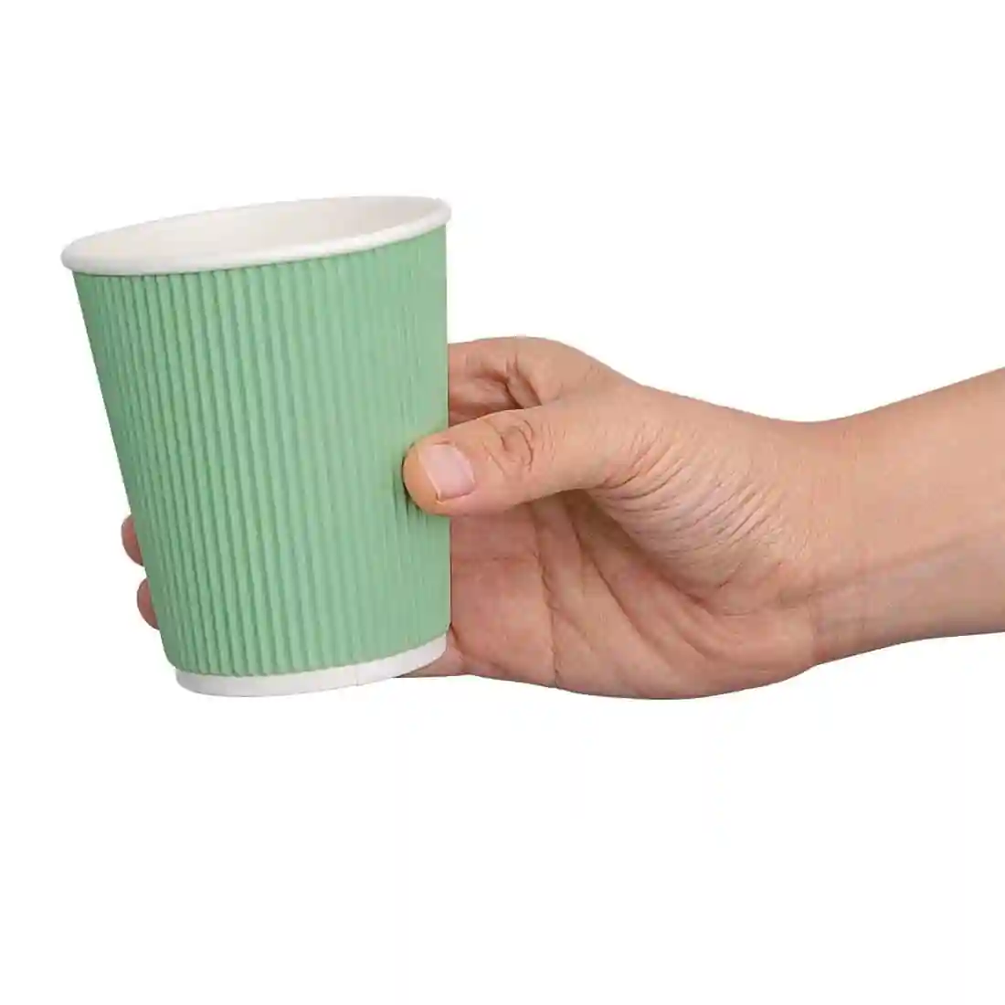 Fiesta Recyclable Coffee Cups Ripple Wall Turquoise 225ml / 8oz (Pack of 500) - Image 3