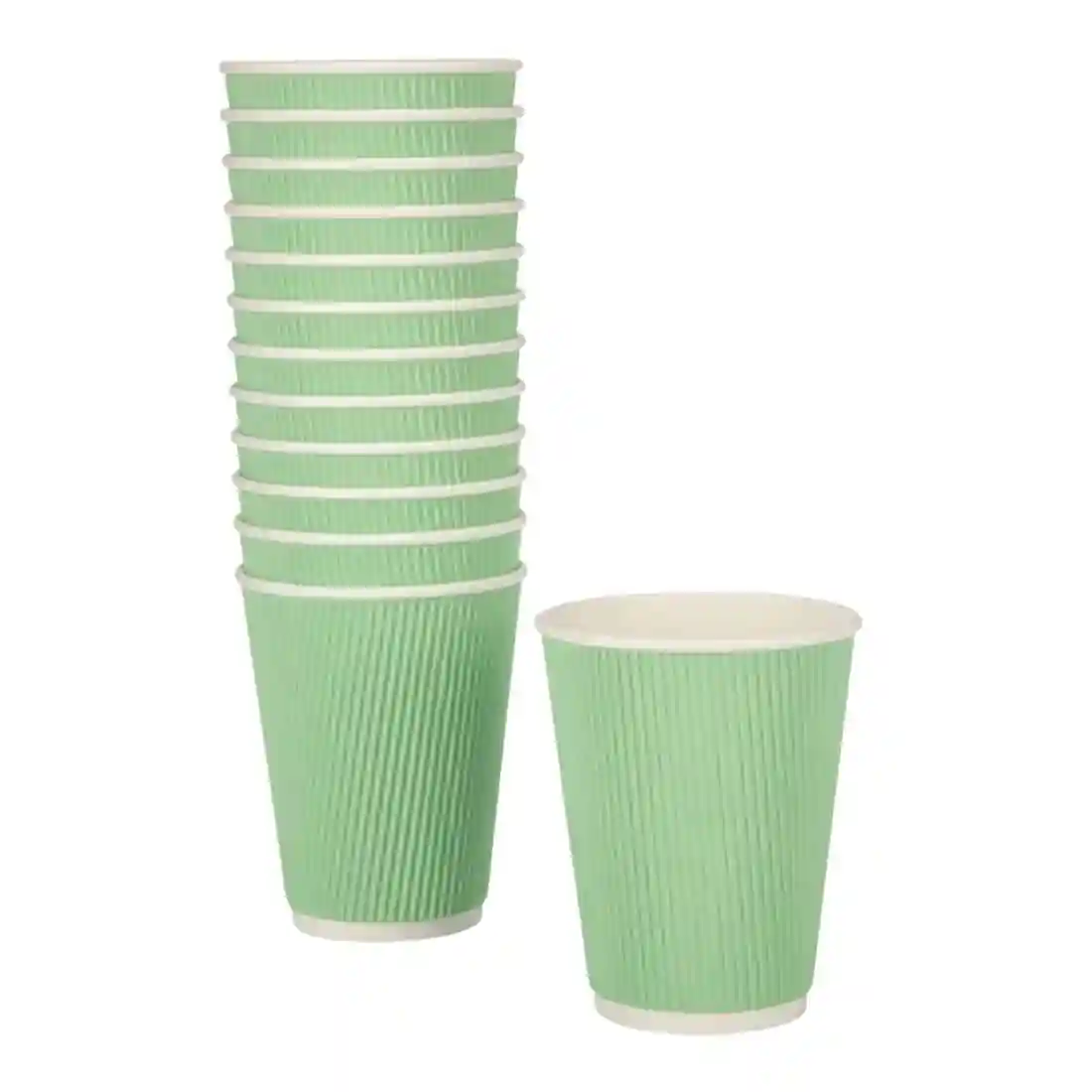 Fiesta Recyclable Coffee Cups Ripple Wall Turquoise 340ml / 12oz (Pack of 500) - Image 3
