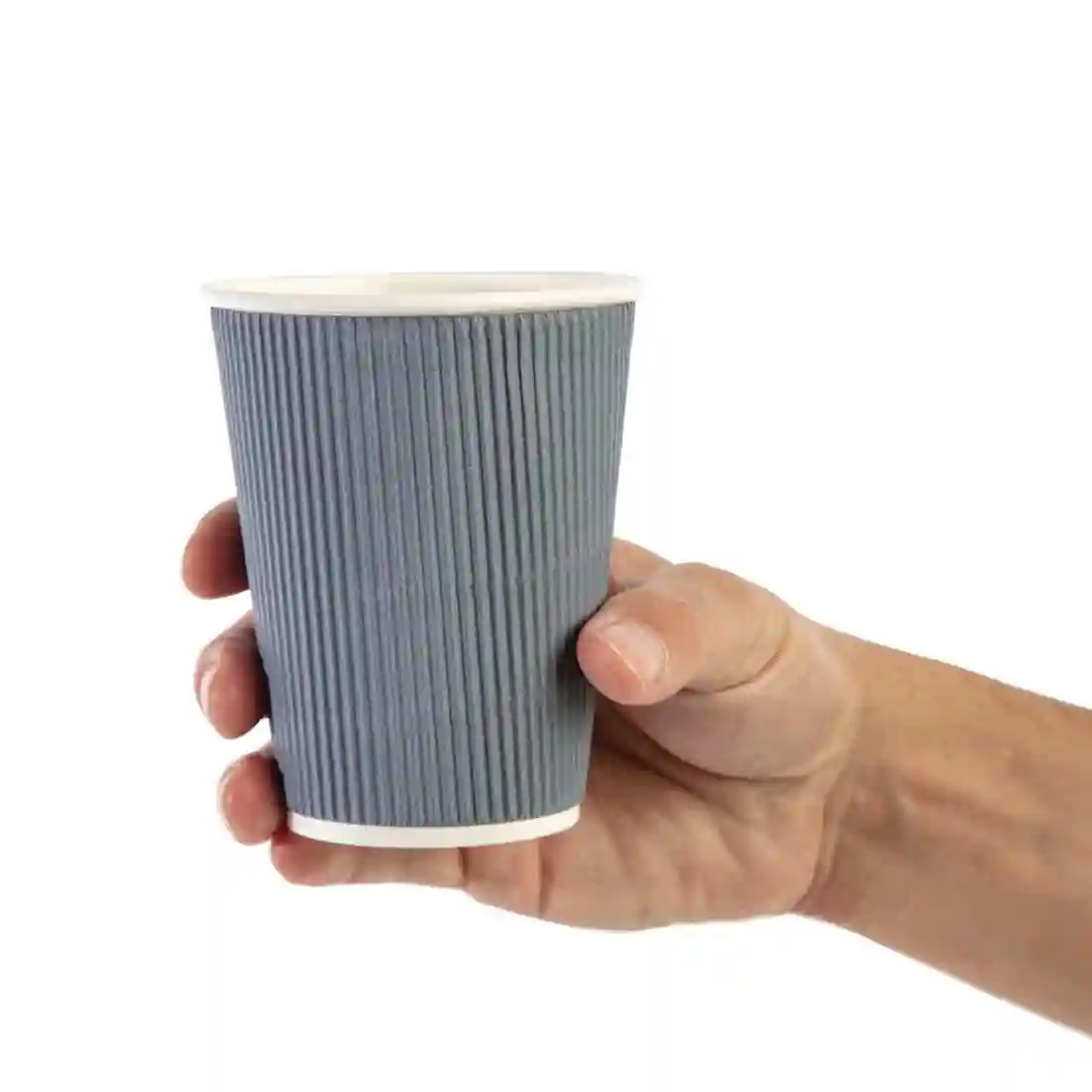 Fiesta Recyclable Coffee Cups Ripple Wall Charcoal 340ml / 12oz (Pack of 25) - Image 5